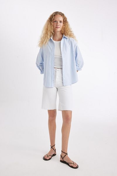 DeFacto Košile Oxford - Dlouhý rukáv, Košilový límec, Oversize Fit