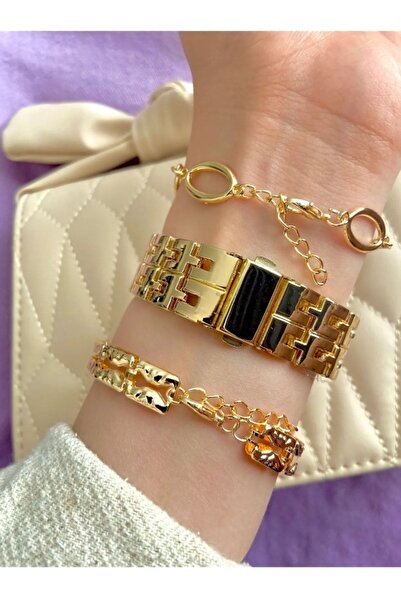 Leerybee Gold Color Stone Women's Wristwatch (bracelet is not included)