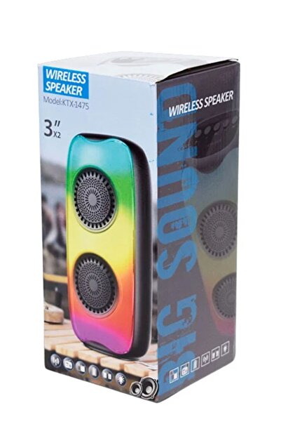 KTX -1475 Işıklı Bluetooth Hoparlör RGB 3x2 İnç Speaker