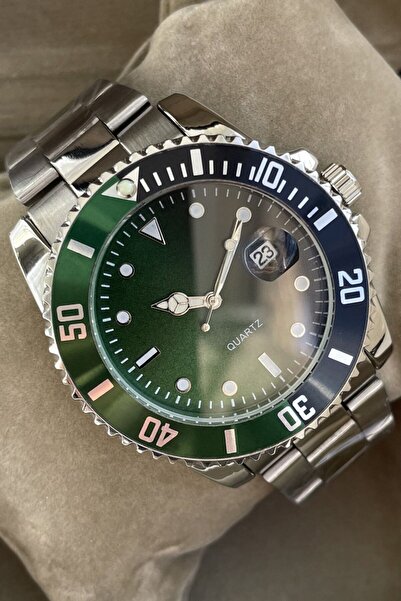 Leerybee Gümüş Premium Çelik Takvimli Erkek Kol Saati