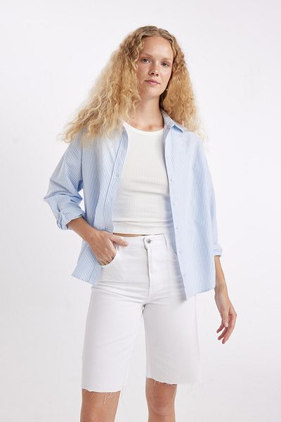 DeFacto Košile Oxford - Dlouhý rukáv, Košilový límec, Oversize Fit