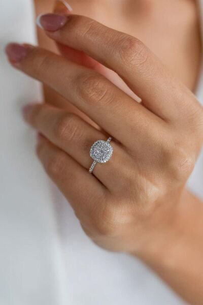 Eva Jewelry Pırlanta Montürlü Baget Ayarlanabilir Gümüş Rodyum Kaplama Kadın ...