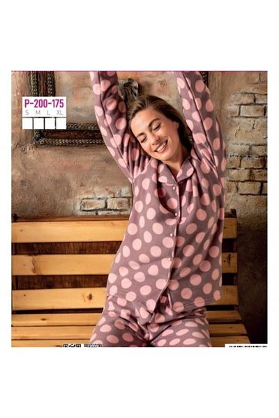 pijamakeyfi Winter Fleece Buttoned Pajamas Set