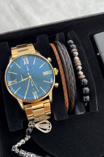 Leerybee Kendine Güvenen Erkeklerin Tercihi: Bileklik, Tespih ve Kol Saati Seti