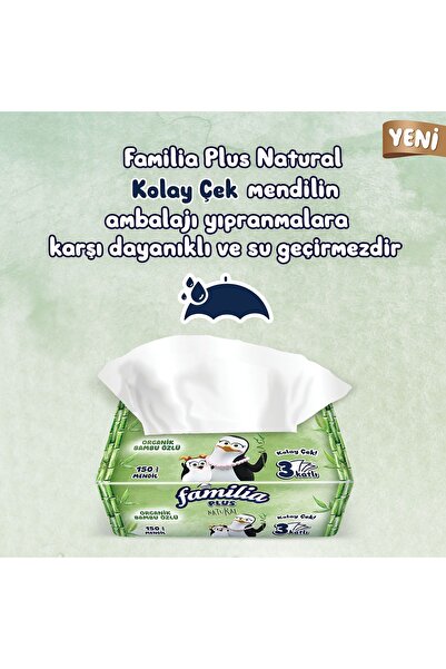 Familia 300 adet 2paket Plus Natural Çek Al Mendil 150li (2 PAKET X 150 YAPRAK)