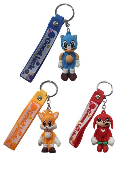 Mashotrend 3 lü Anahtarlık Seti Sonic + Knuckles + Tails Anahtarlık - Sonic Ç...