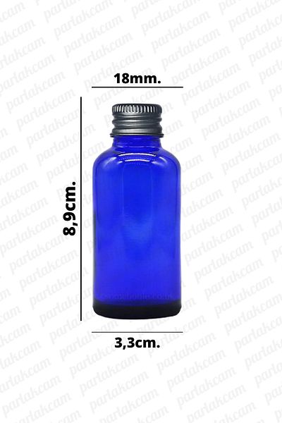 parlakcam Blue Essence Cologne Bottle - Silver Cap, 30ml, 1 Piece