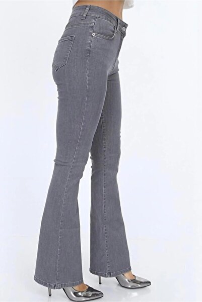 Trn JNS Gold Ikon Black Jeans Flared Leg Denim Trousers High Waist (Extra Comfortable)