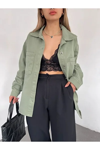 Denim Oversize Denim Shirt Jacket - Double Pocket