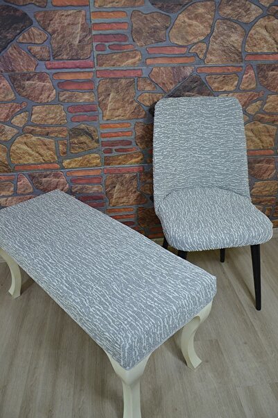 kılıfteks Sandalye Takımı 4 Adet Sanandalye 1 Adet Sırtsız Puf