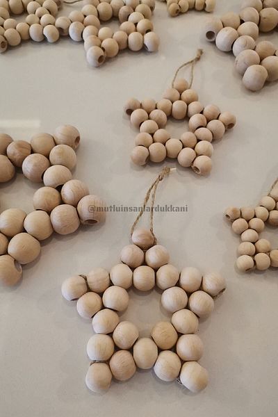 Mutlu İnsanlar Dükkanı Χειροποίητη Ξύλινη Χάντρα με Αστέρι