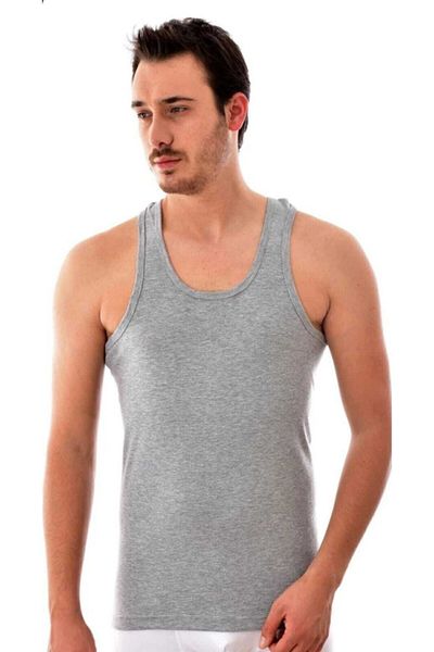Tutku ? Men's Gray Athlete Rambo Cotton Undershirt 6 Pack 0118