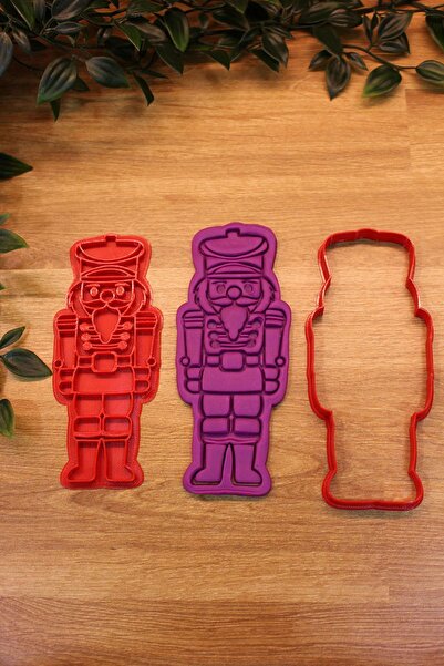 Maflen Yılbaşı Yeni Yıl Noel Fındıkkıran Nutcracker 2'li Kurabiye Kalıbı ve Hamur Şekillendirici