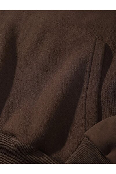 DAXİS Sportwear Company Kahverengi Unisex Kapüşonlu Oversize Sweatshirt