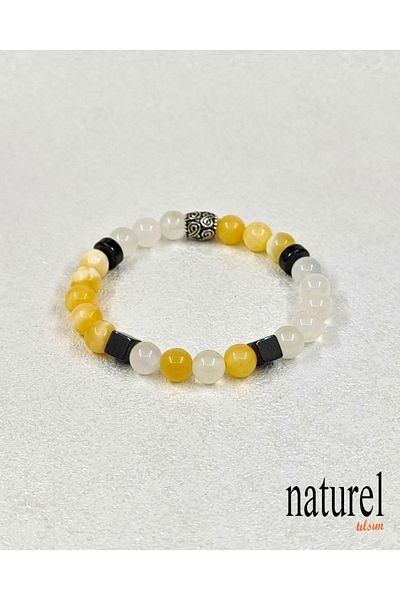 Naturel Tılsım سوار من الحجر الطبيعي السيلينيت الكالسيت