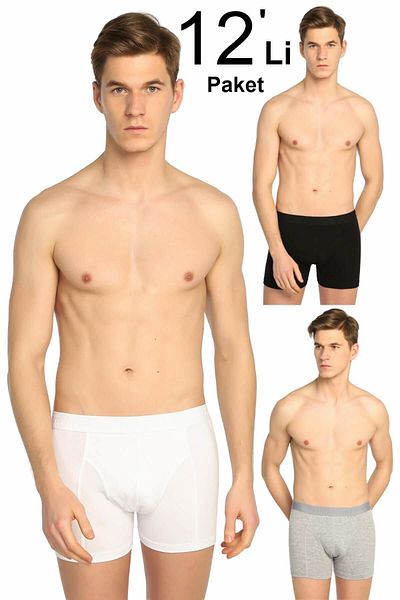 Tutku Ανδρικά Μικτά Χρώματα 12 Πακέτο Lycra Boxers ELF568T0114CCM12