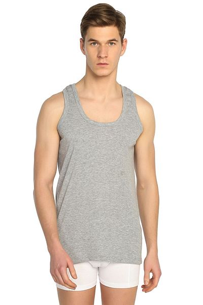 Tutku Men's Gray 10 Pack Ribbed Classic Undershirt ELF568T0102CCM10