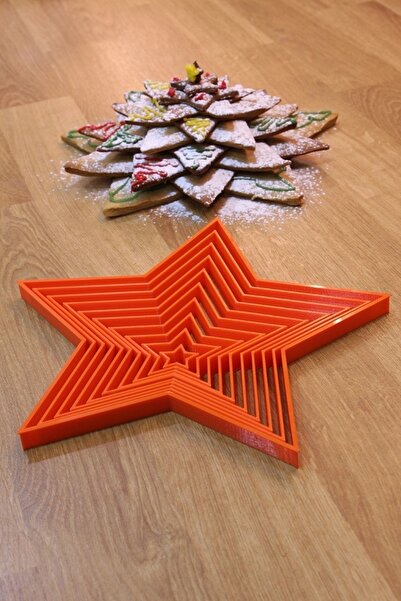 Maflen Kolay Yılbaşı Ağacı Kurabiyesi Yapımı 10lu Yıldız Kurabiye Kalıbı Ve Hamur Şekillendirici Set