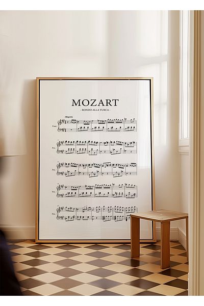 ARTHOUSECOLLECTIVE Αφίσα Mozart - Τουρκική Στάνταρ - Αφίσα με νότες - Αφίσα χωρίς πλαίσιο σε μεγέθη ζωγραφικής