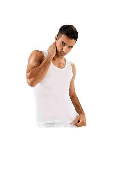 Tutku Tricou de corp din bumbac alb, clasic, cu bretele, pieptănat, din bumbac, pachet de 6