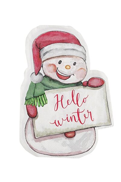merni Yılbaşı Kardan Adam Snowman Kağıt Peçete 10lu