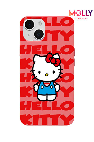 Molly iPhone 15 İçin Pamuk Şeker Hello Kitty Desenli Silikon Kılıf