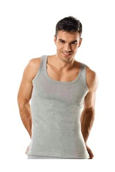 Tutku Ribbed Men's Strappy Gray Undershirt