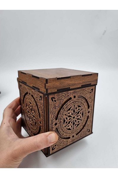 Mu Art Ahşap 11X11X13 cm Wooden Storage Box