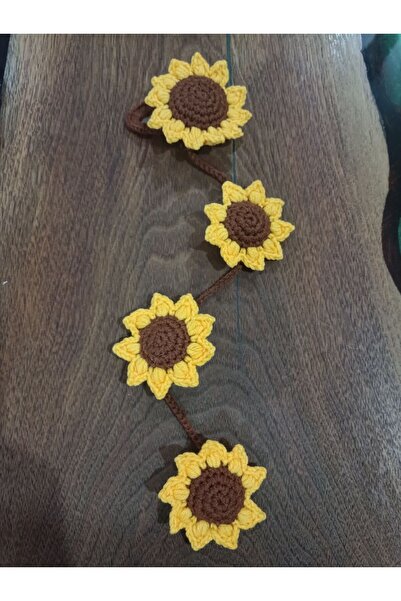Handmade El Örgüsü Ayçiçeği Salkım Toka 30 cm.