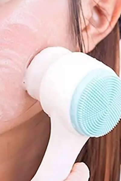 ThenTech Makyaj Temizleme Yüz Temizleme Aleti Yumuşak Uçlu Fırça Çift Taraflı Yüz Masaj Temizleme Aleti