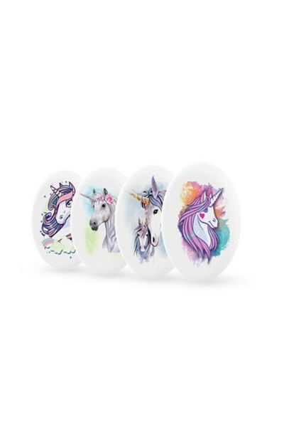 Silkar Silka Unicorn Patterned Ellipse Shaped Eraser (4 Pieces)