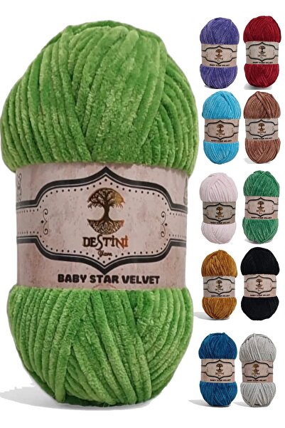 destini Velvet Knitting Thread 100 gr 120 Mt Baby Blanket, Cardigan, Poncho, ...