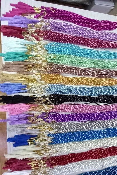 medipek 10 Pieces Gift Vaved Tasseled Mixed Color Glass Pearl Prayer Rosary