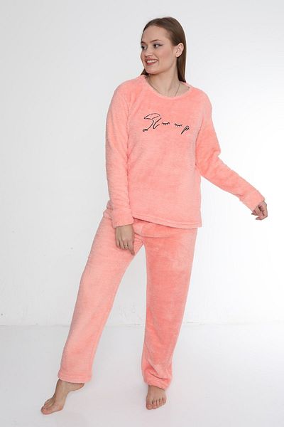 FAMES PİJAMA Wellsoft Thick Winter Fleece Women's Pajama Set