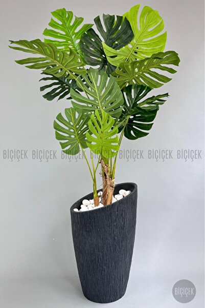 BİÇİÇEK Yapay Monstera Ağacı 200 cm lux dış mekan saksıda