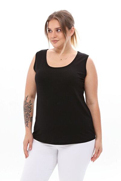 tarzımsüper Plus Size 4 Seasons Sports and Casual Combed Cotton Undershirt - Comfort Model with Thick Straps and Lycra