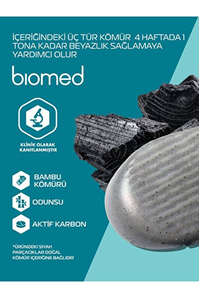 Biomed Charcoal Diş Macunu Ve Black Diş Fırçası 2li Set ( Doğal Bitkisel Vegan Florürsüz )
