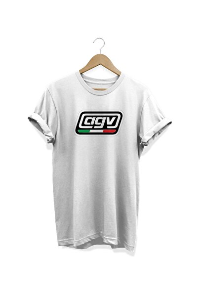 WİDİ AGV Štampano bela T-shirt