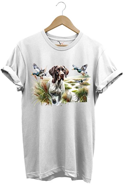 WİDİ Tricou alb cu croiala normală cu imprimeu de copac în natură pentru vână...