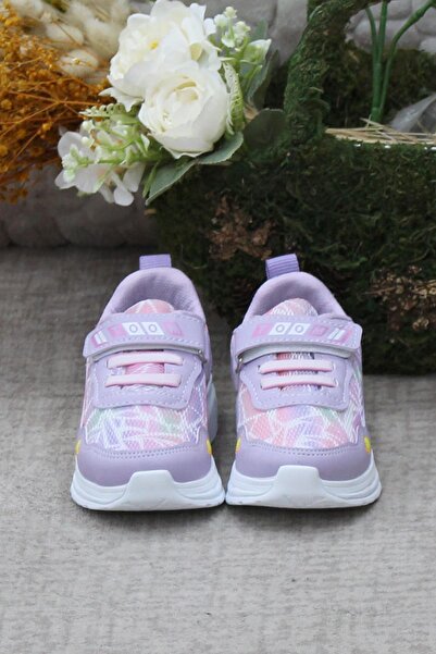 fort 0775 Lila Figürlü Hafif Taban Işıklı Kız Çocuk Ayakkabı