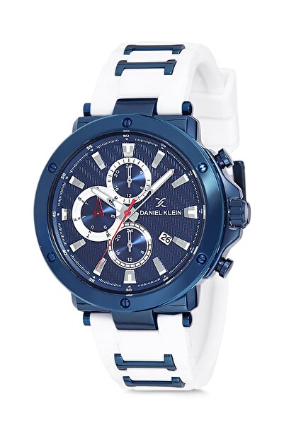 Daniel Klein White Silicone Strap Calendar Men's Wristwatch