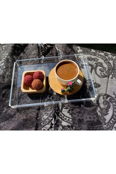 byplexiumlaser Plain Single 14*22 cm Nisba Coffee Presentation Tray Without Plexiglass Pattern