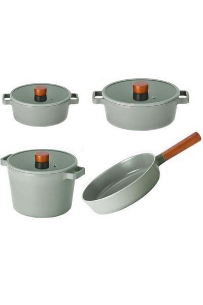 NEOFLAM Fika Gray 7 Piece Cookware Set