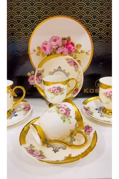 Kosova Evimsahane Roses Turkish Coffee Cup Set