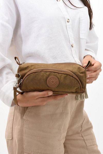 571 Collections Çanta Waterproof and Washable Tan Pen Holder - Two Compartment Makeup Bag (Model: 571-15J)