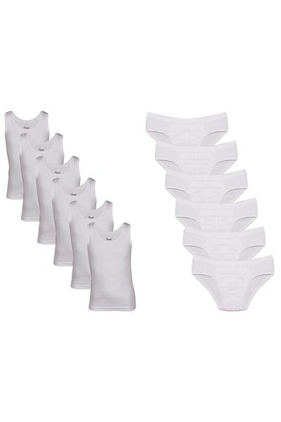 Onurel Set of 6 White Boys' Athlete and Ribbed Panties