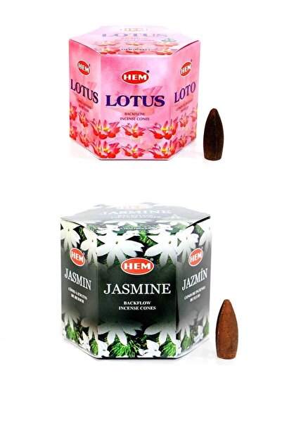 Hem Lotus ( 20 Adet ) -yasemin ( 20 Adet ) Geri Akışlı Konik Tütsü Seti Topla...