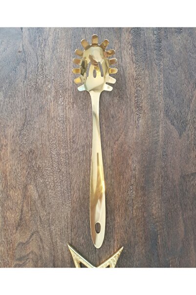 LOVYCO 29 cm Stainless Steel Pasta Ladle - Gold Pro