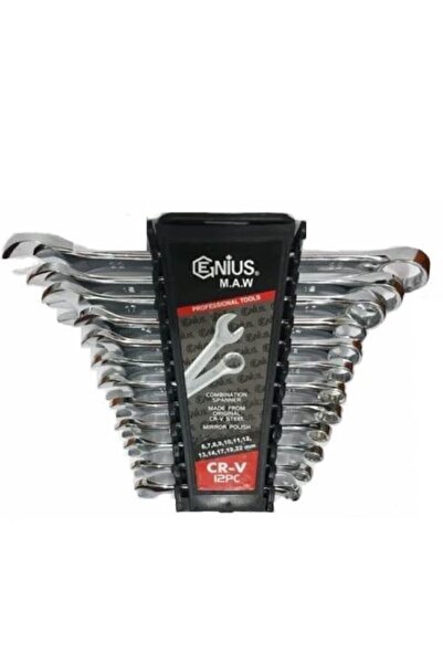 GK TOOLS Genius 12 Parça Kombine Anahtar Takımı 12 Li Açık Ağız-yıldız Anahta...