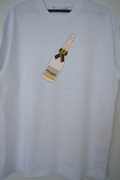 EldenStitch Moet Chandon Κεντημένο Unisex Oversize T-Shirt